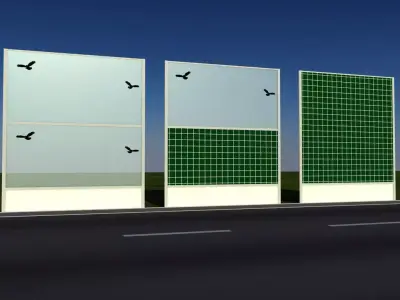 Checker noise barrier 3D model