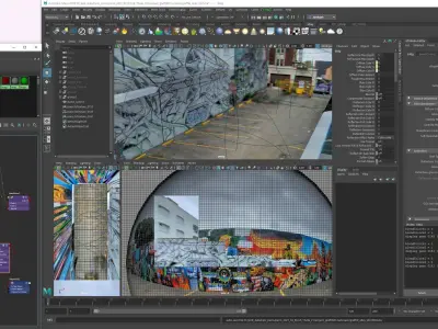 HDR 360 Panos PLUS 3D model of DTLA Arts District Graffiti alley 3D model