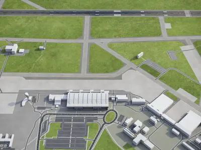 Bratislava - Airport - BTS Low-poly 3D model
