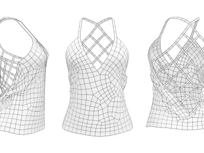 Criss-Cross Camisole Low-poly 3D model
