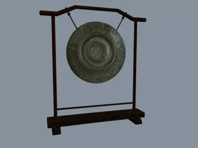 Asian gong Low-poly 3D model
