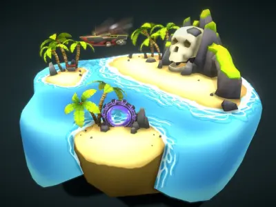 VIASS Pirate Island Low-poly 3D model