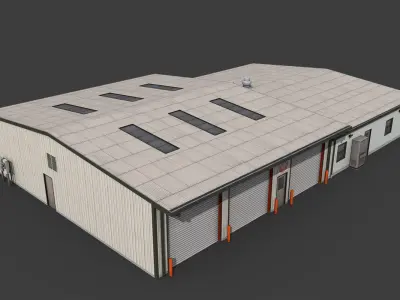 Suburban Fire Department Low-poly 3D model