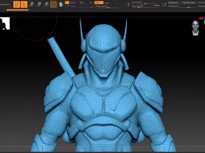 004 Fantasy Sci-Fi Male Warrior 180cm  HQ 3D Model Sim Ready Low-poly 3D model