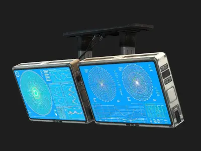 Sci Fi Monitors low poly  Low-poly 3D model