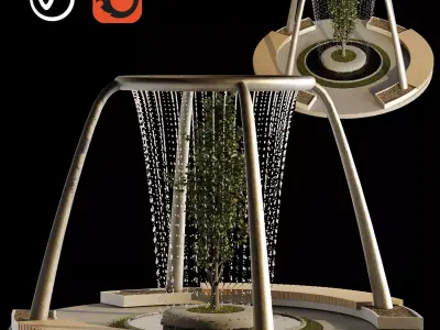 Garden Fountain 11 3D model