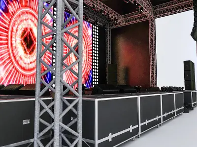 3D Concert Stage Low-poly 3D model