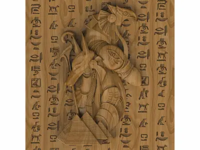 Carved panel painting STL 3D model 35