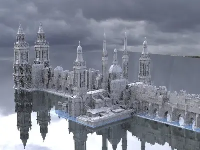 Tower Bridge Fantasy architecture town 3D 3D model