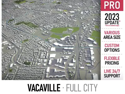 Vacaville - 3D City Model Low-poly 3D model