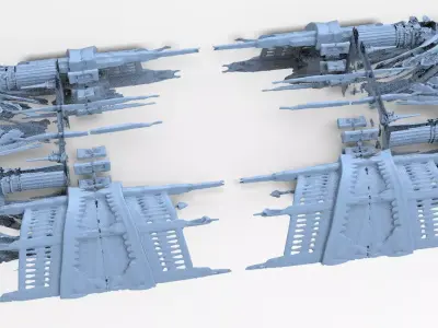 Dark Caribbean monlith temple ruins 3D model