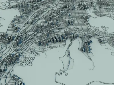 Busan City South Korea 3D print model