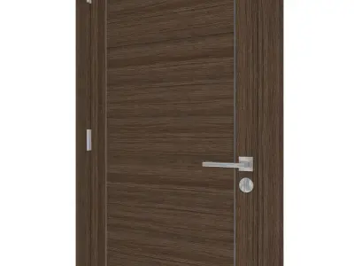 Door-045 interior door wood with glass panel 3D model