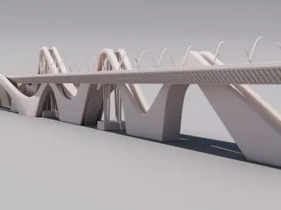 Sheikh Zayed Bridge in ABU DHABI  printable model 3D print model