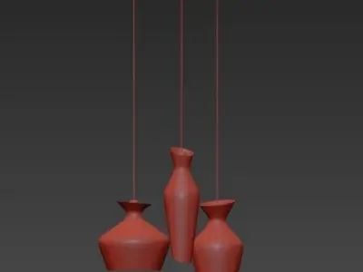 MALVASIA three glass pendant lights 3D model