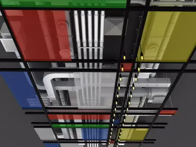 Pipes industrial ceiling 3D model