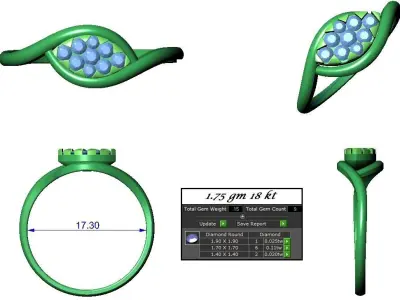 Light Weight Modern Ring  3D print model