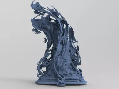 Arch stone holy wave stone 3D model