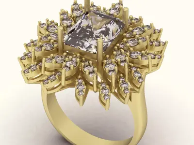 Lux ring silver gold sterling printable jewelry 3D model 3D print model 11