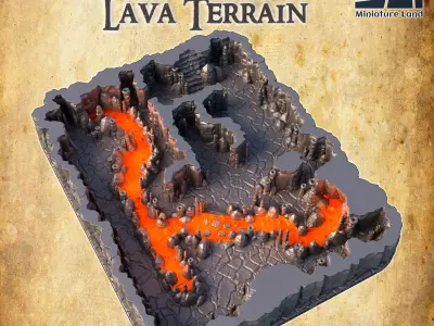 Openlock Lava Terrain  Tabletop Terrain 28 MM 3D print model