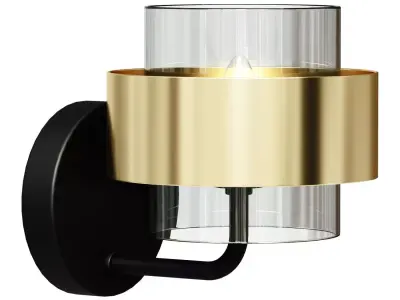 BOTELLO glass and brass wall sconces 3D model