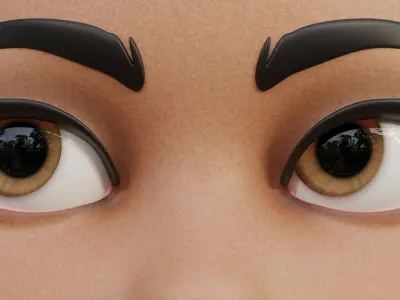 Hazel Pixar-Style Cartoon Eyes Low-poly 3D model