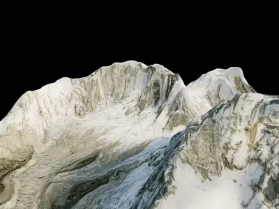 Huascaran Mountain 3d model terrain 3D model