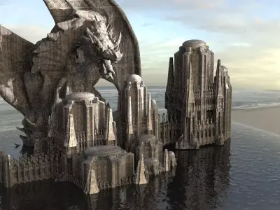 Desert Alien Monoliths Ruin mega structure 8 3D model