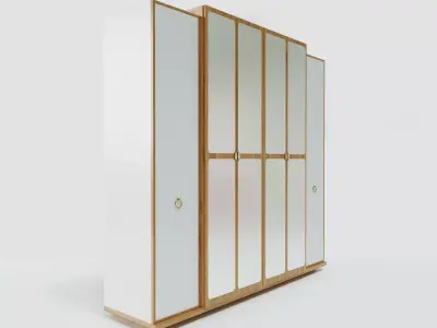 cabinet wardrobe with mirror doors 3D model