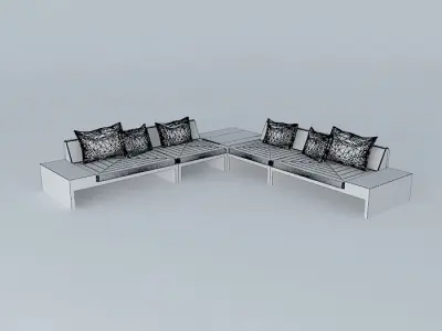 Exterior sectional set 3D model