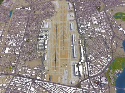 Dubai - International Airport - DXB Low-poly 3D model