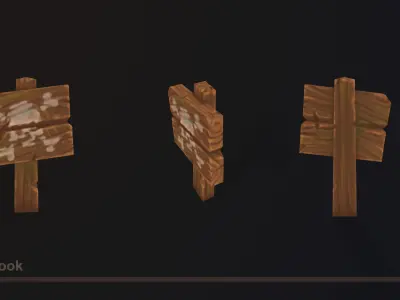 Hand Painted Road Side Props 3D model