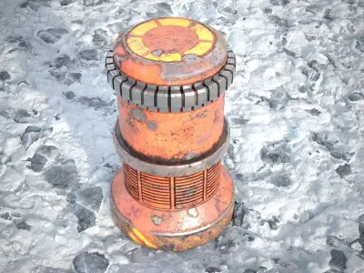 Ice snow ground tile  Low-poly 3D model