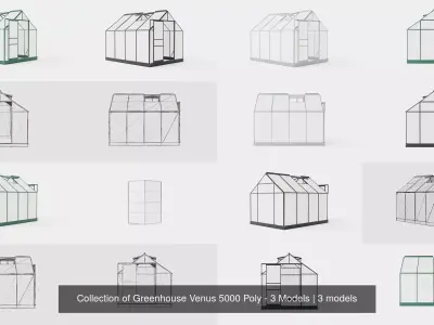 Collection of Greenhouse Venus 5000 Poly - 3 Models 3D Model Pack