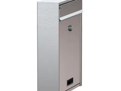 Stainless steel mailbox 3D model