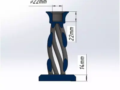 Twisted Modern Candle Holde 3D print model