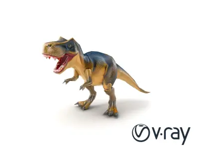 Tyrannosaurus Rex Muscular Build model pack Low-poly 3D model