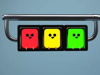 Cute traffic lights Free low-poly 3D model