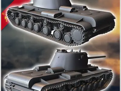 KV-3 Object 223 - Soviet army WW2 Second World East front Ostfro 3D print model