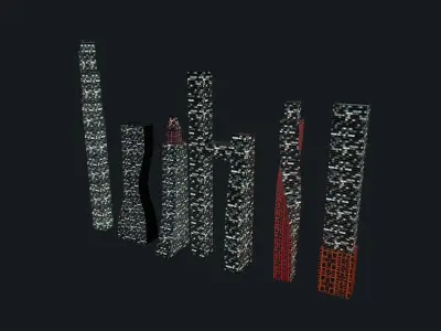 skyscraper  Low-poly 3D model