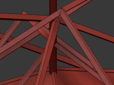 Cubist Small Chandelier Black 3D model