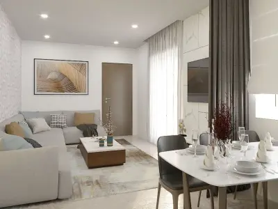 Living and Dining Interior Design - 2 3D model