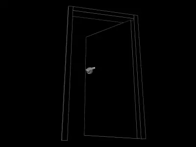Door Game Ready Low Poly 3D Model Low-poly 3D model