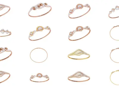 20 Women Light wt Diamond Bracelet 3dm renders  3D Model Pack