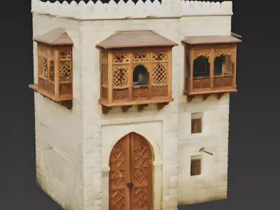 Traditional Arabian Stone House 3D Model Low-poly 3D model