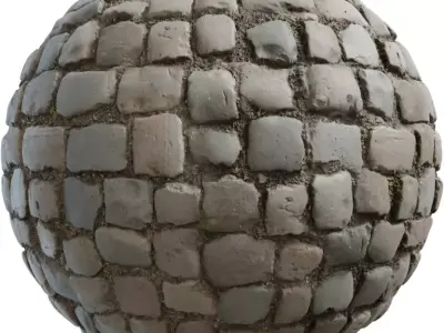 Old Town Cobblestone With Soil Joints PBR Texture  Texture