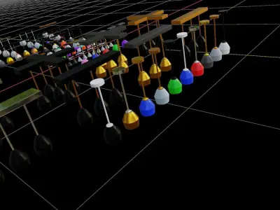 75 Lamps High n Low Poly Best Seller fbx obj blend 3D model