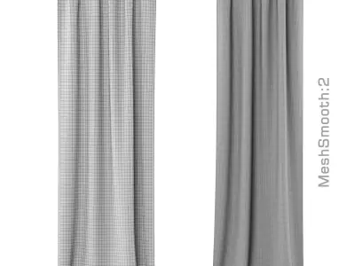 Curtains 133 Westelm Cotton Lustre Velvet Blackout Curtain 3D model