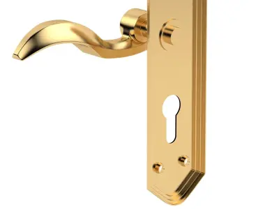 Wentworth Door Handle Brass 3D model