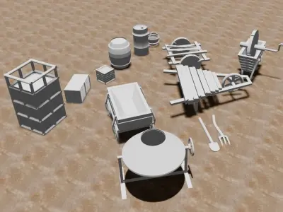 Village Elements  Free 3D model